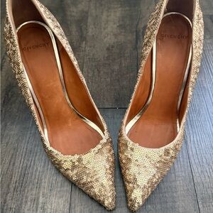 Givenchy Glittering Gold Sequin Heels